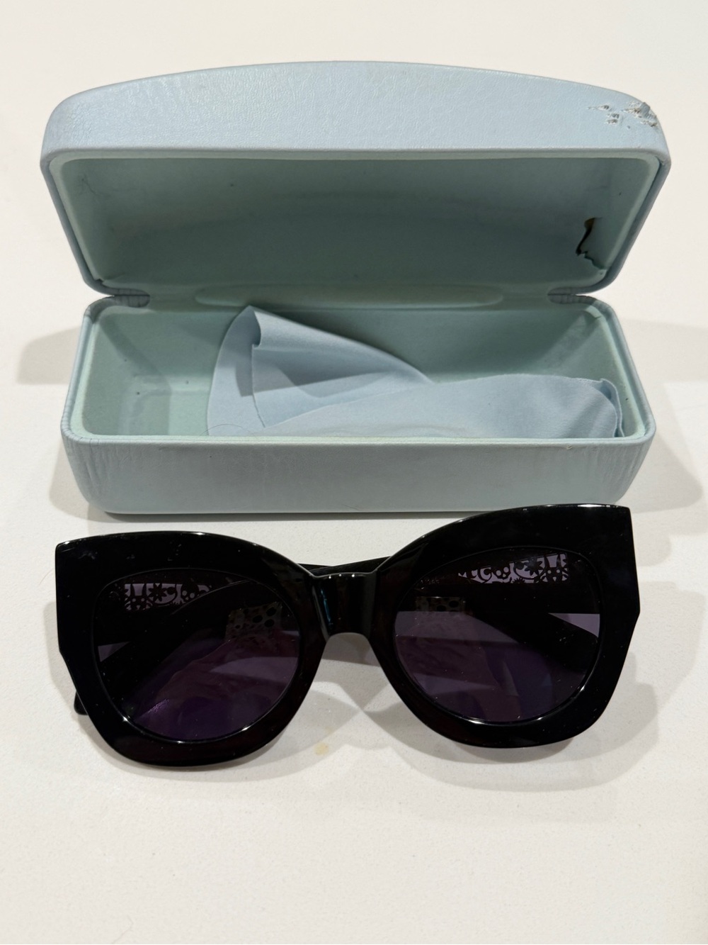 Karen Walker Northern Lights Black Oversized Cat-Eye Sunglasses
